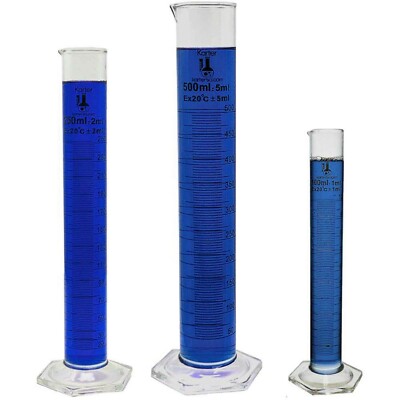 500ml Graduated Glass Cylinders (Pack of 3)