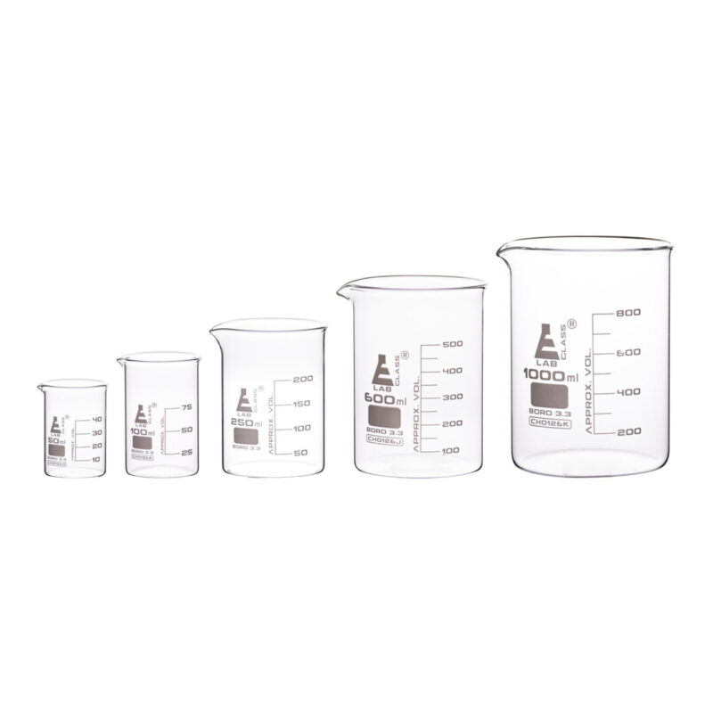 Borosilicate Glass Beaker Set (10 pcs, 50ml–1000ml)